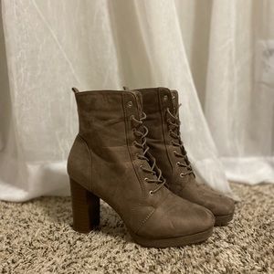 Tan Lace Up Boots